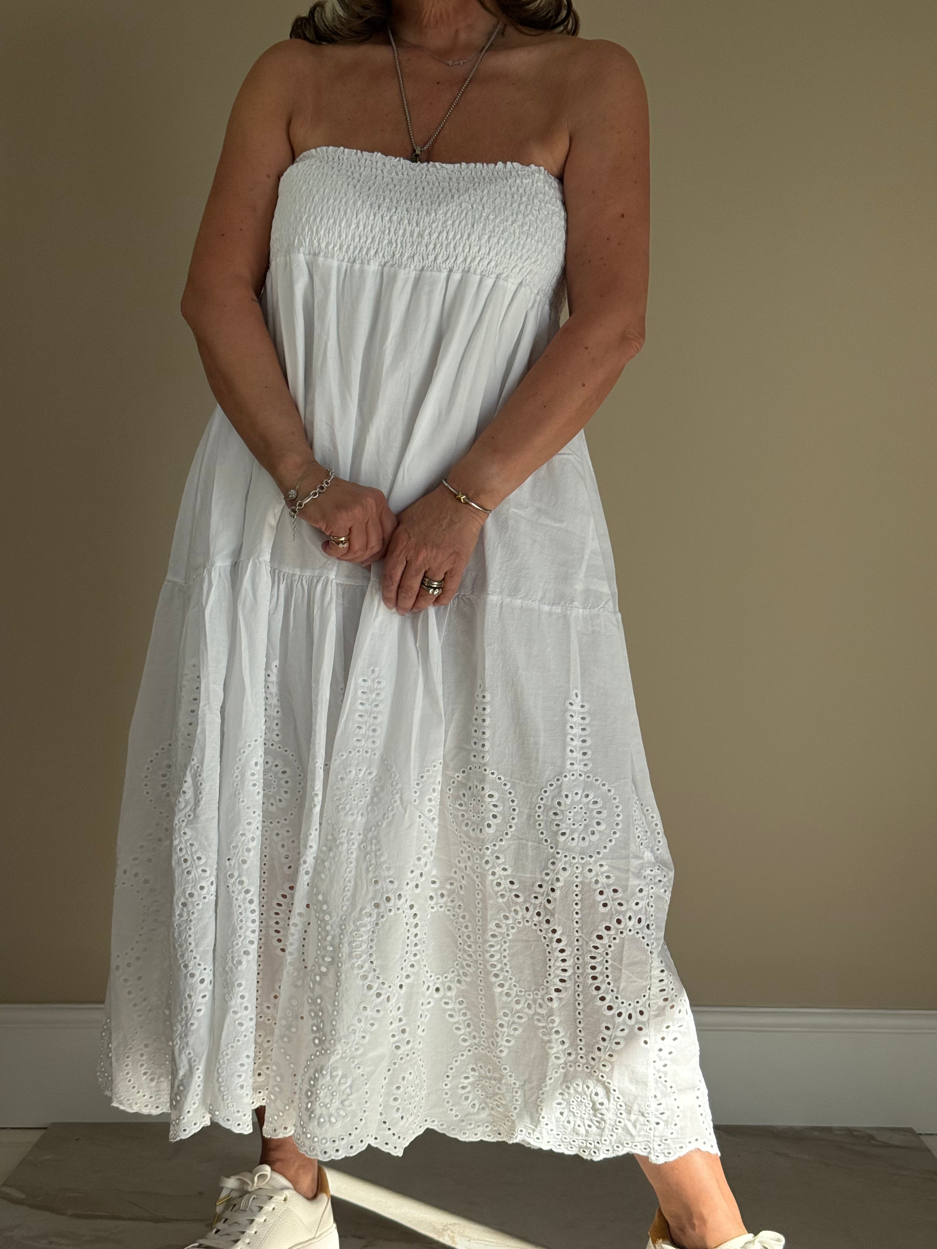 White Broderie Anglaise Skirt