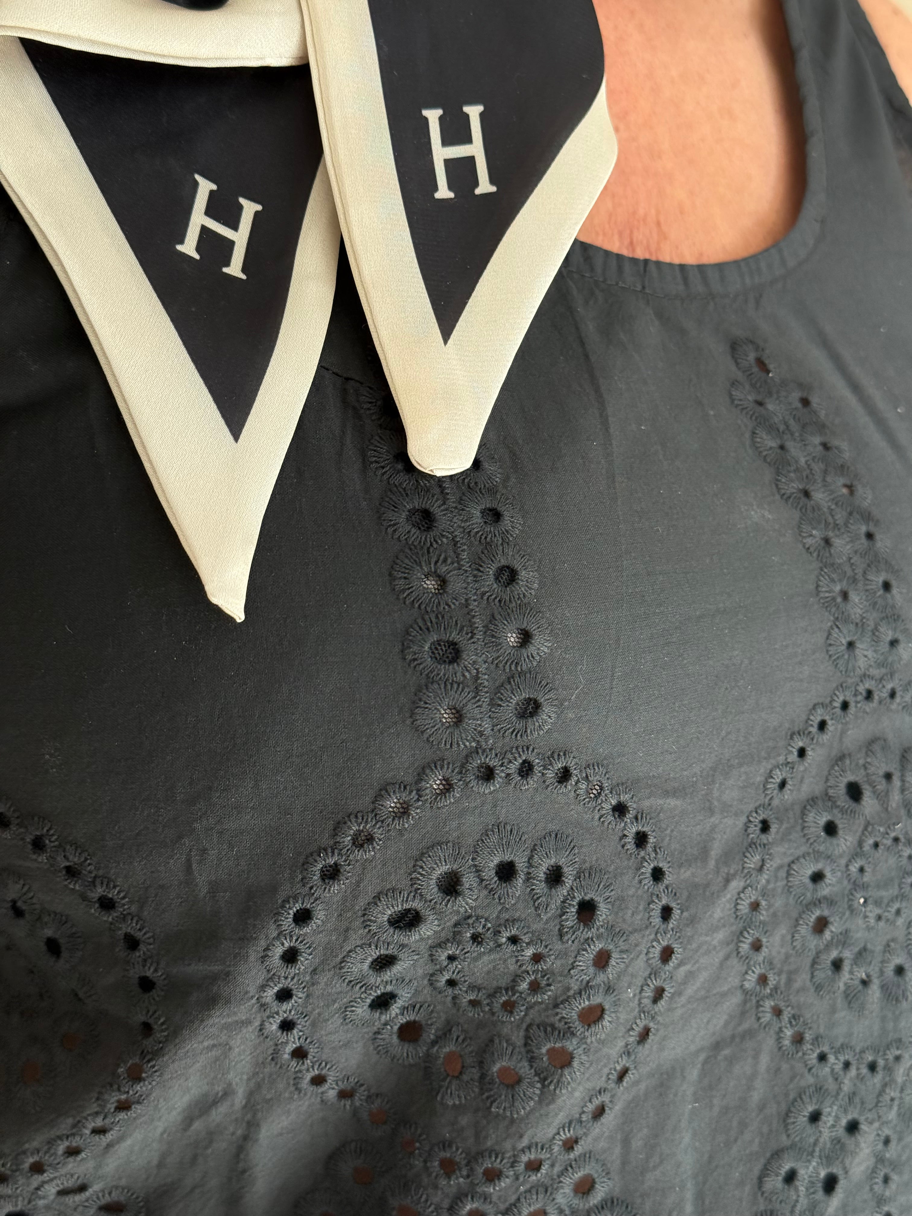 Black Broderie Anglaise Top