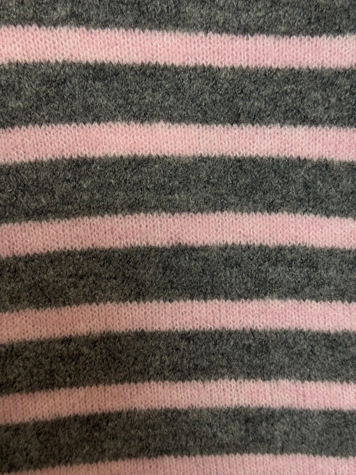 Pink & Grey Striped Knitted Jumper