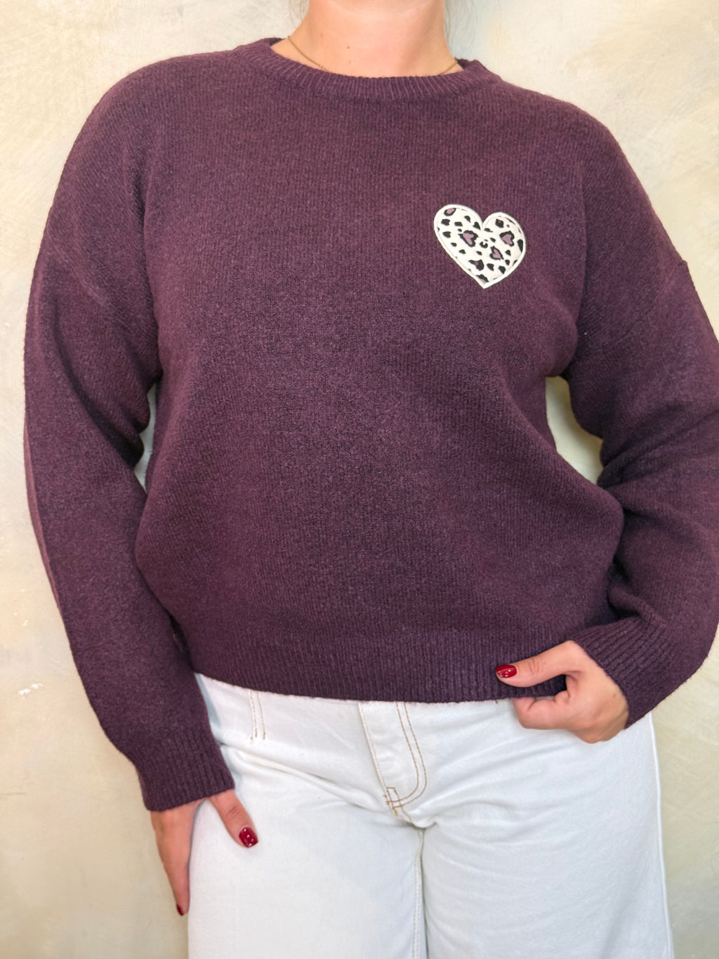 Burgundy Graphic Knit Jumper