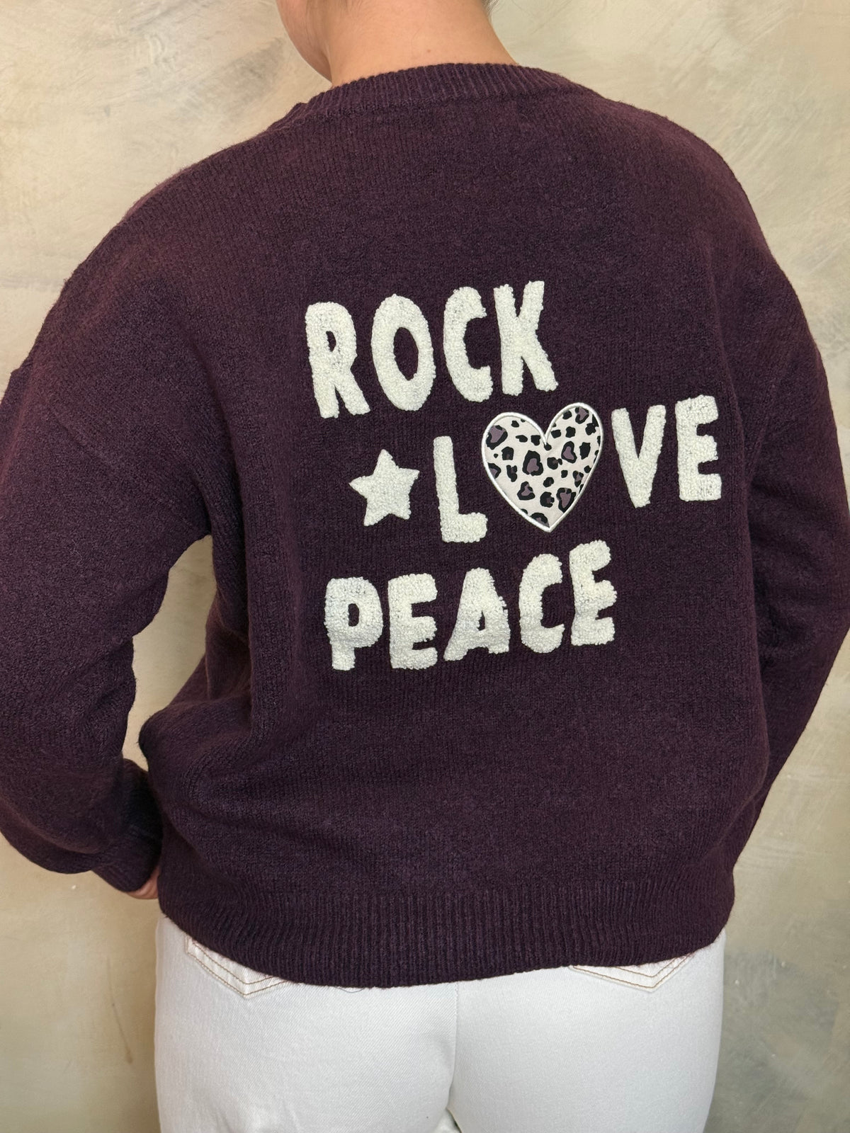 Burgundy Graphic Knit Jumper