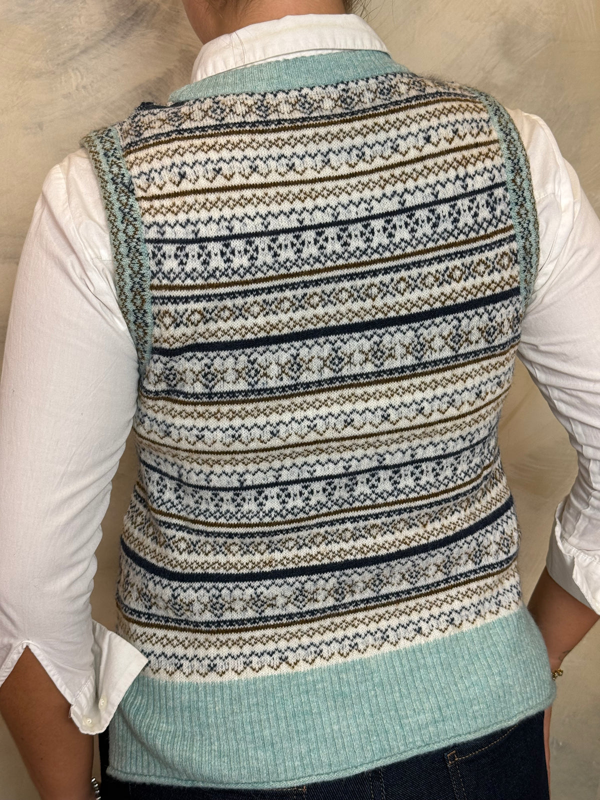 Sage Fair Isle Knit Vest