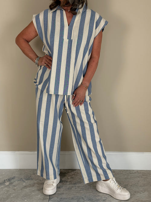 Blue Striped Blouse