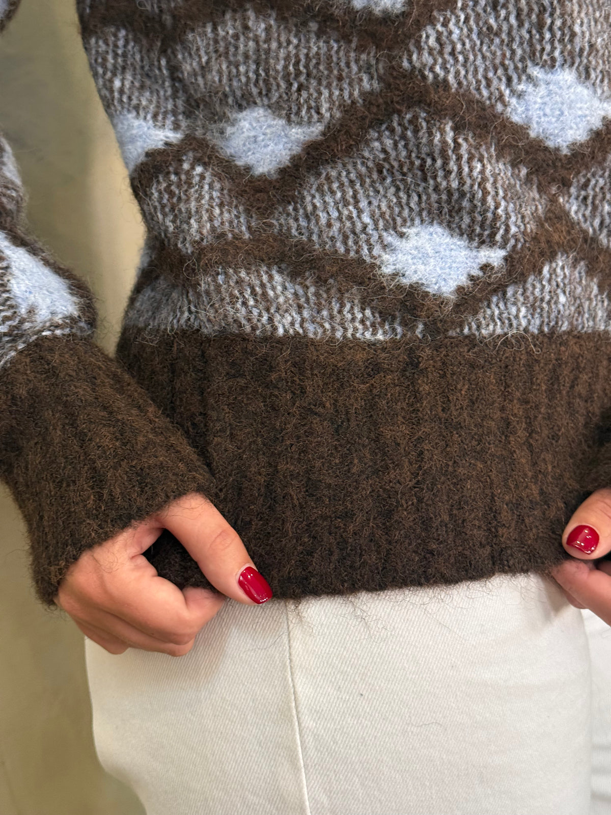 Brown & Blue Knitted Jumper