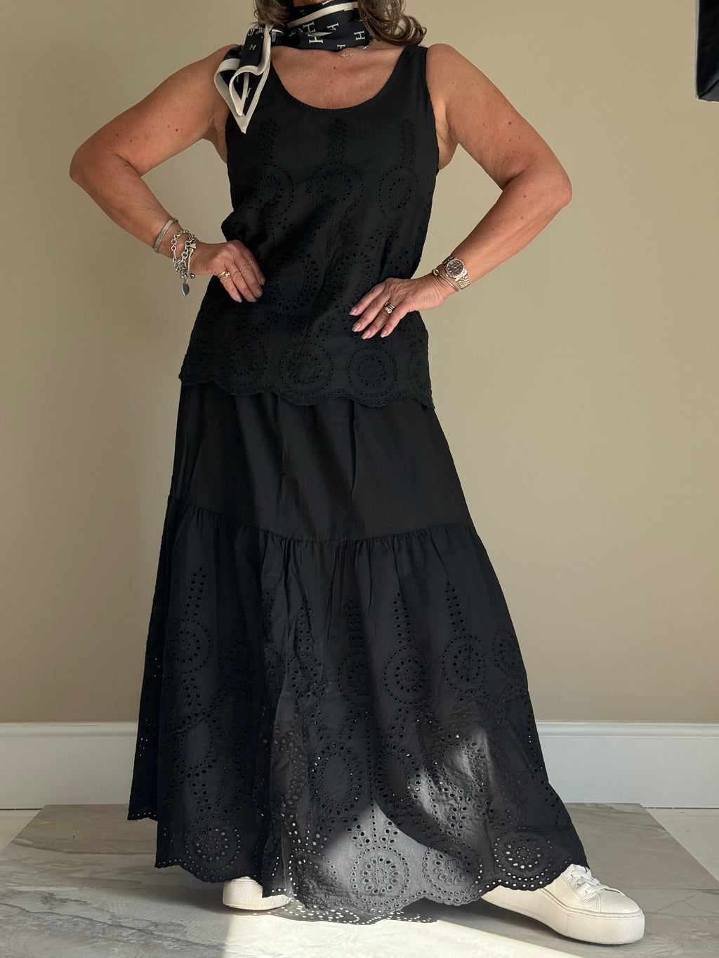 Black Broderie Anglaise Skirt