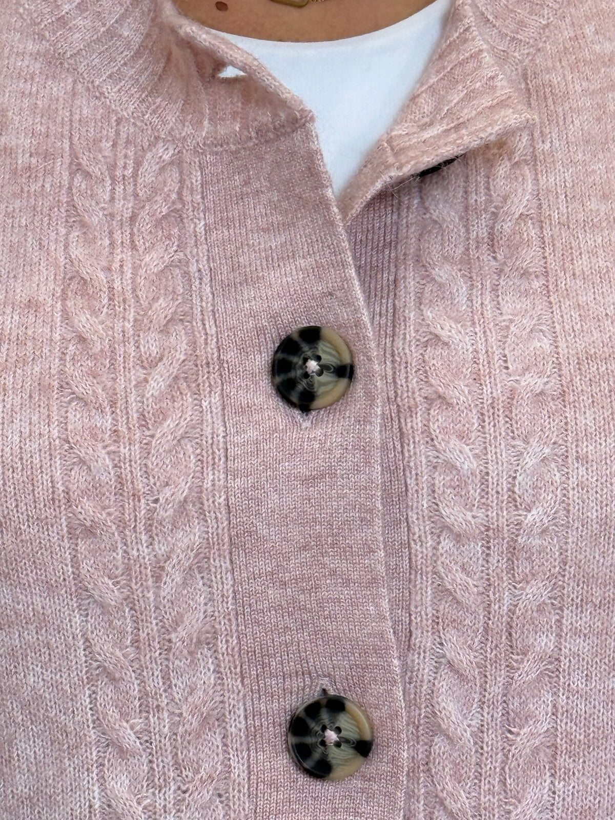 Soft Blush Knitted Button Vest