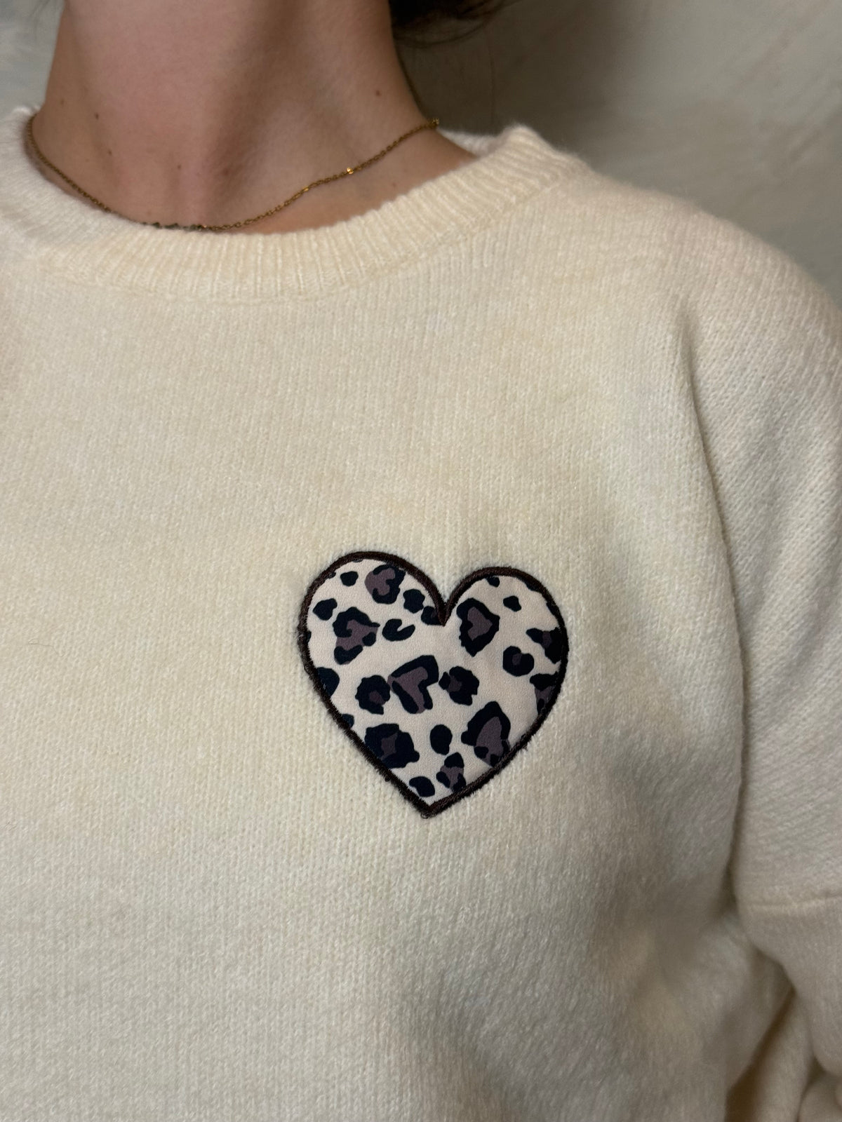 Cream Graphic Knit Jumper
