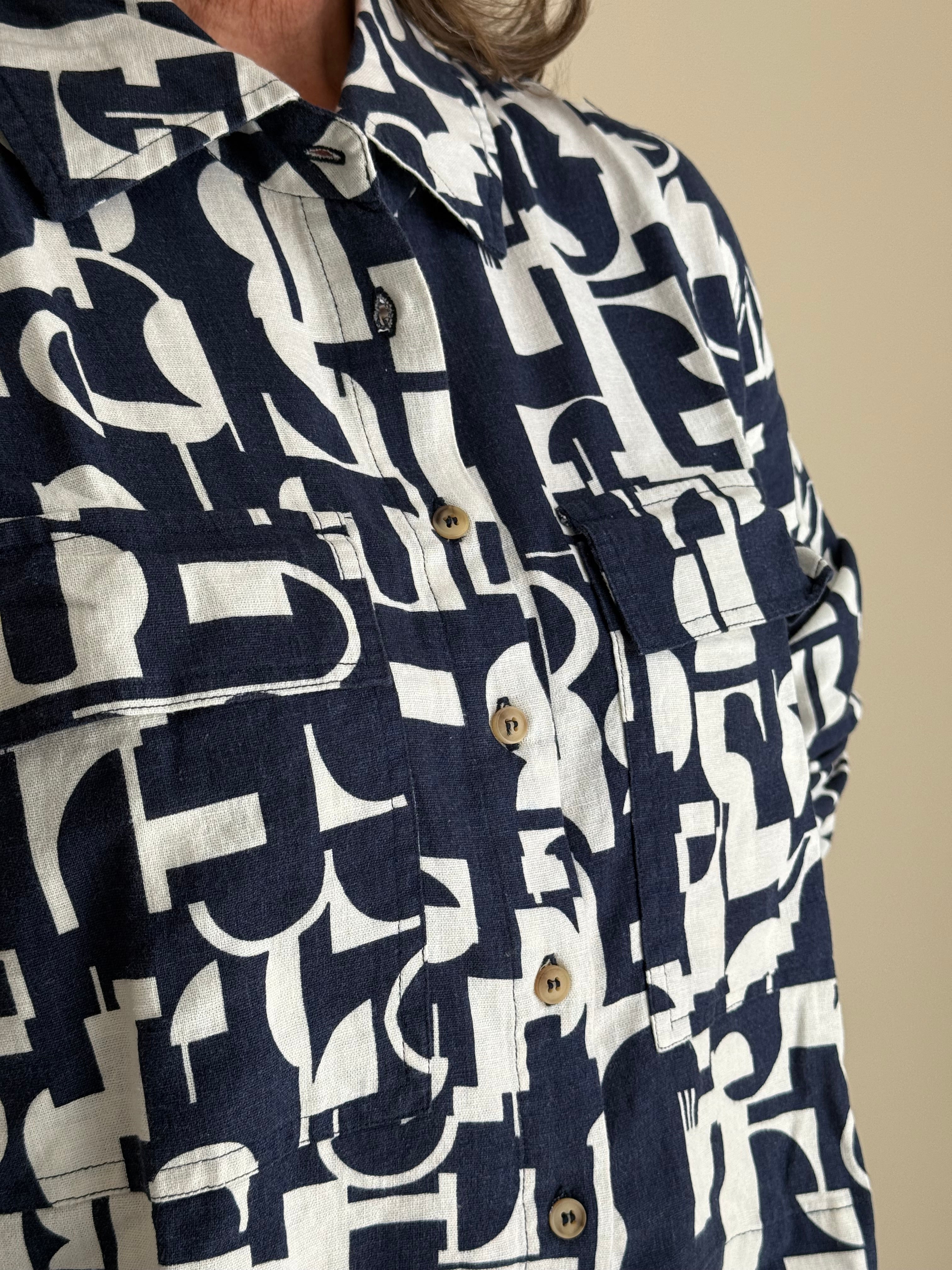 Linen Geometric Shirt