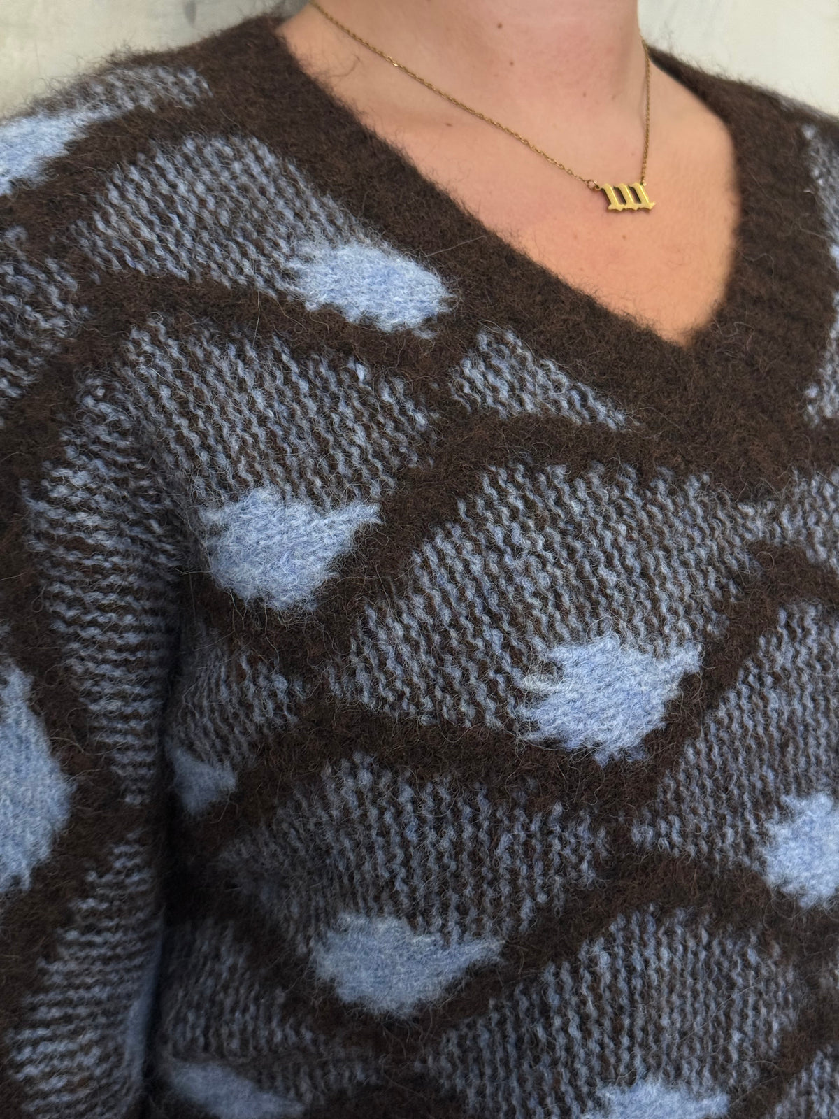 Brown & Blue Knitted Jumper