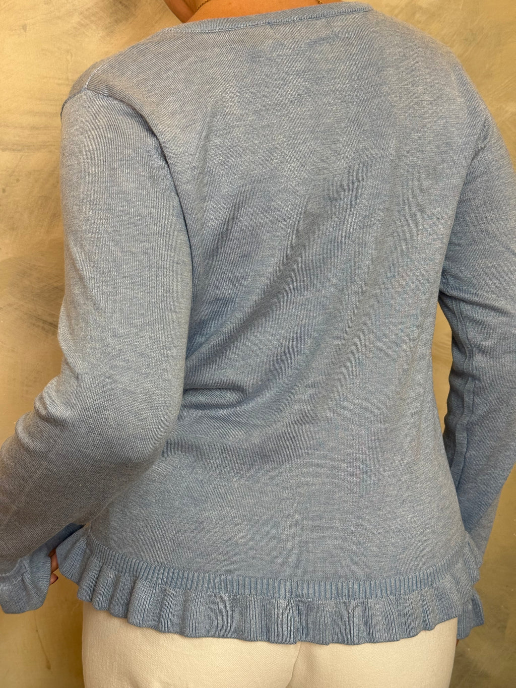 Blue Frill Knit Jumper