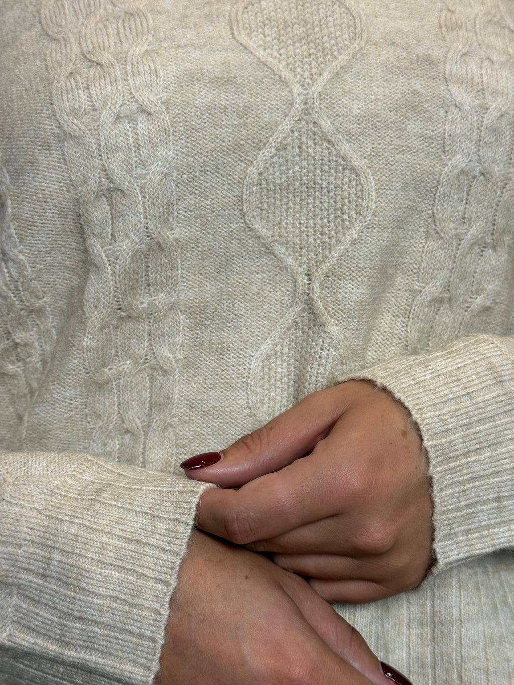 Cream Knitted Collar Jumper