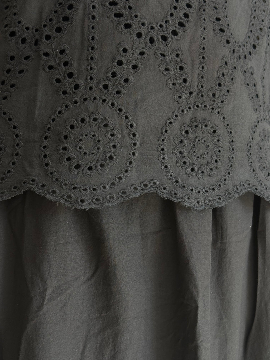 Black Broderie Anglaise Top