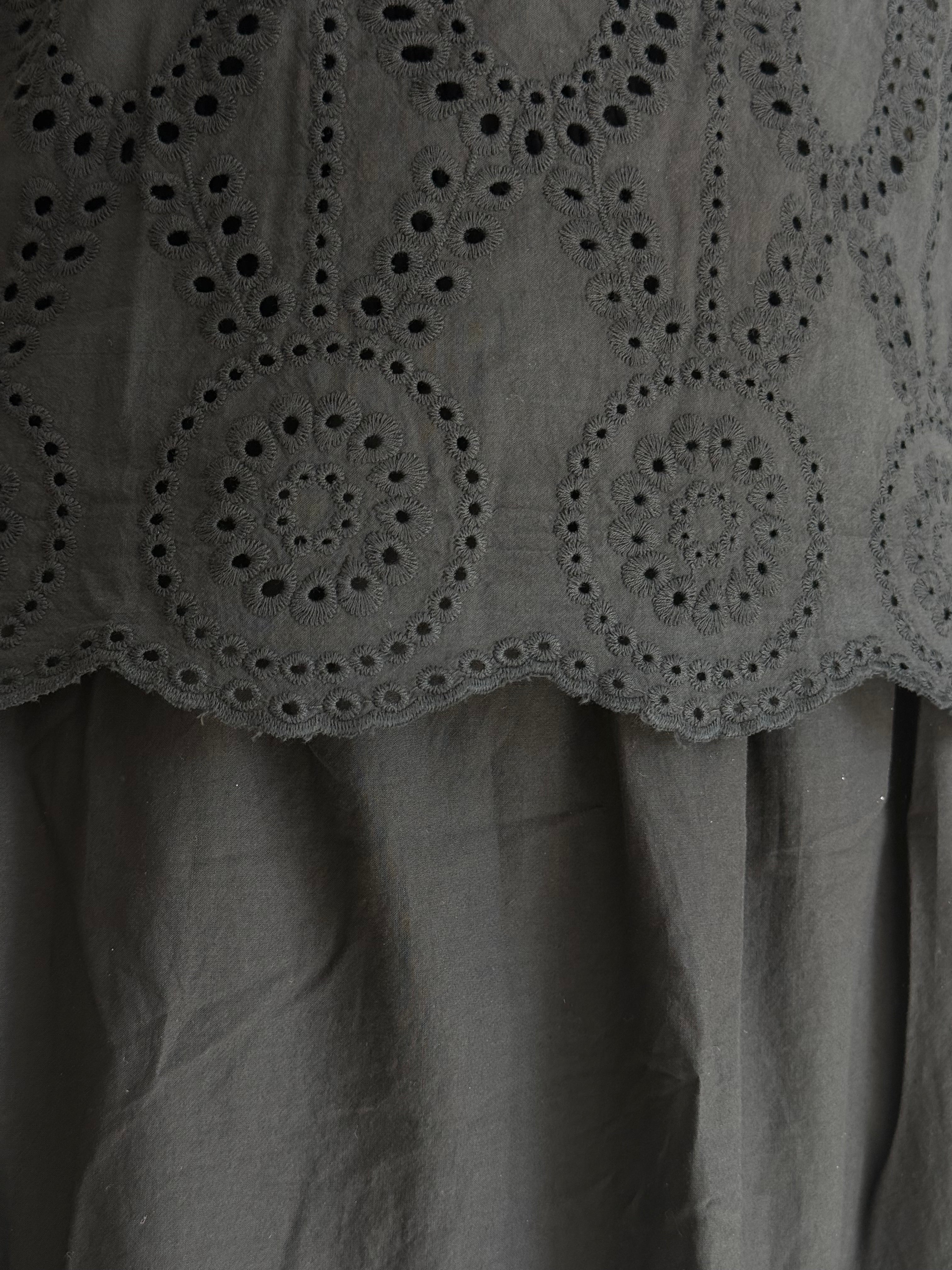 Black Broderie Anglaise Top