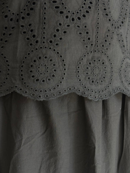 Black Broderie Anglaise Top