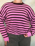 Pink & Burgundy Striped Jumper