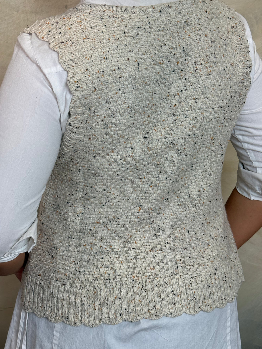 Cream Fleck Knit Vest