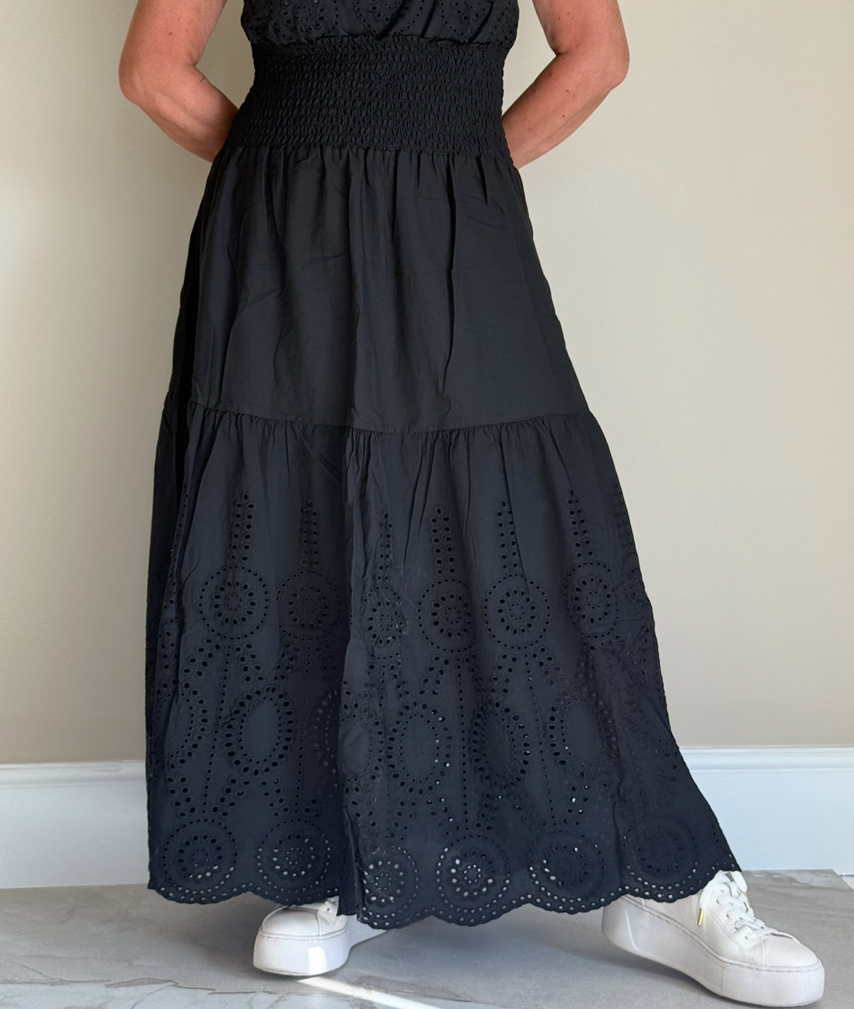 Black Broderie Anglaise Skirt