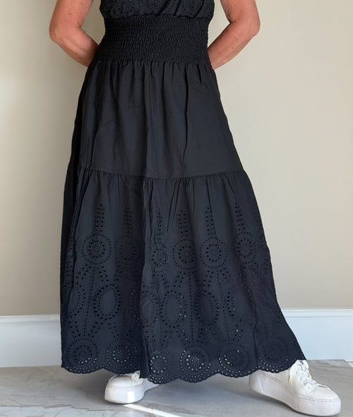 Black Broderie Anglaise Skirt