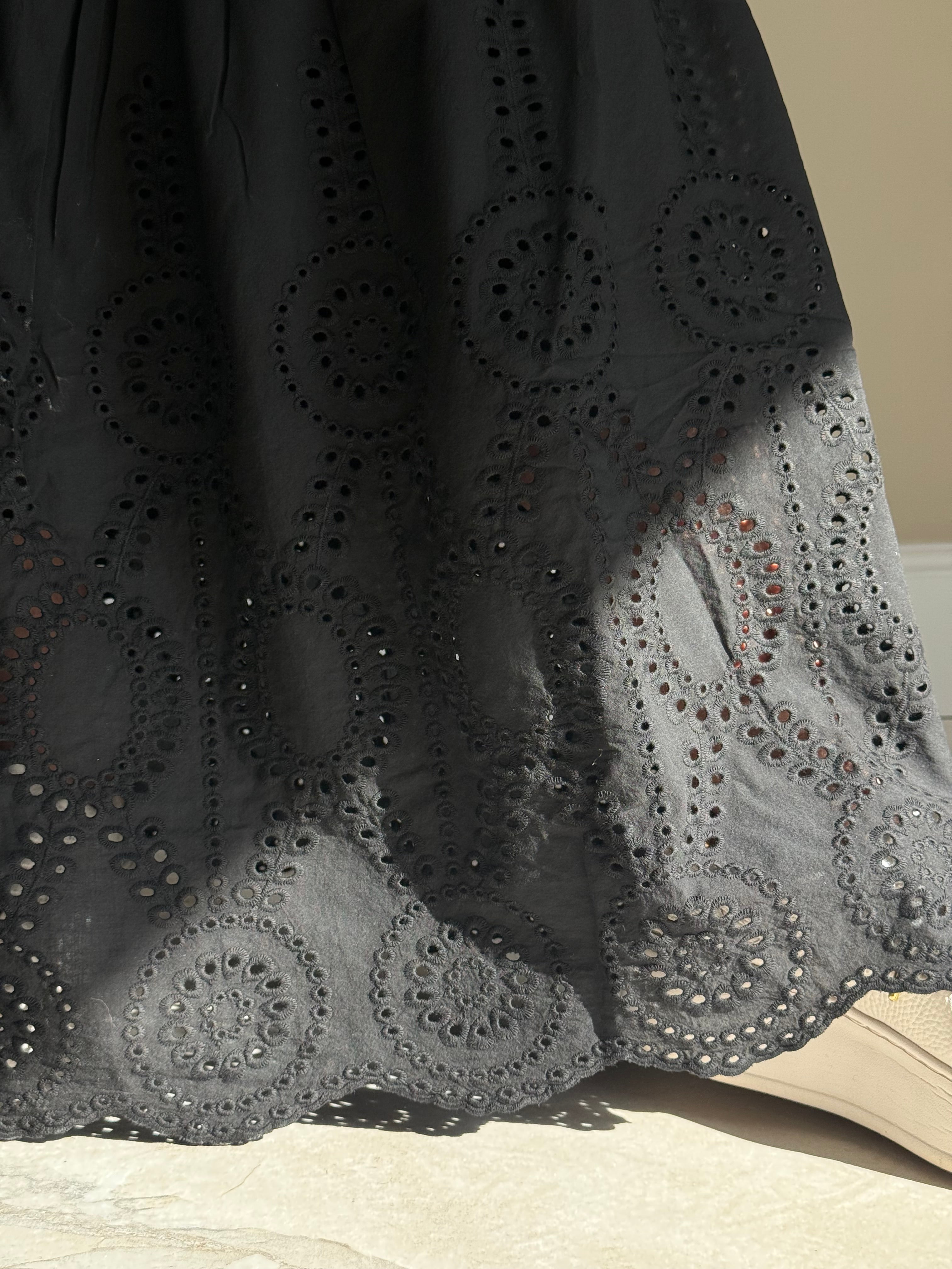 Black Broderie Anglaise Skirt
