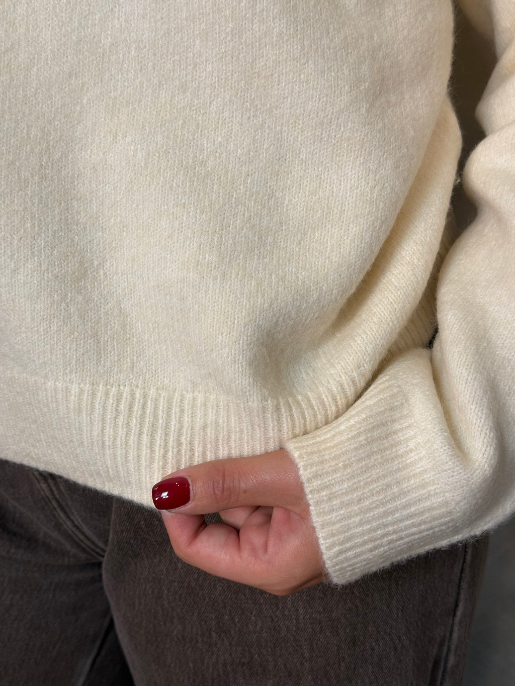 Cream Graphic Knit Jumper
