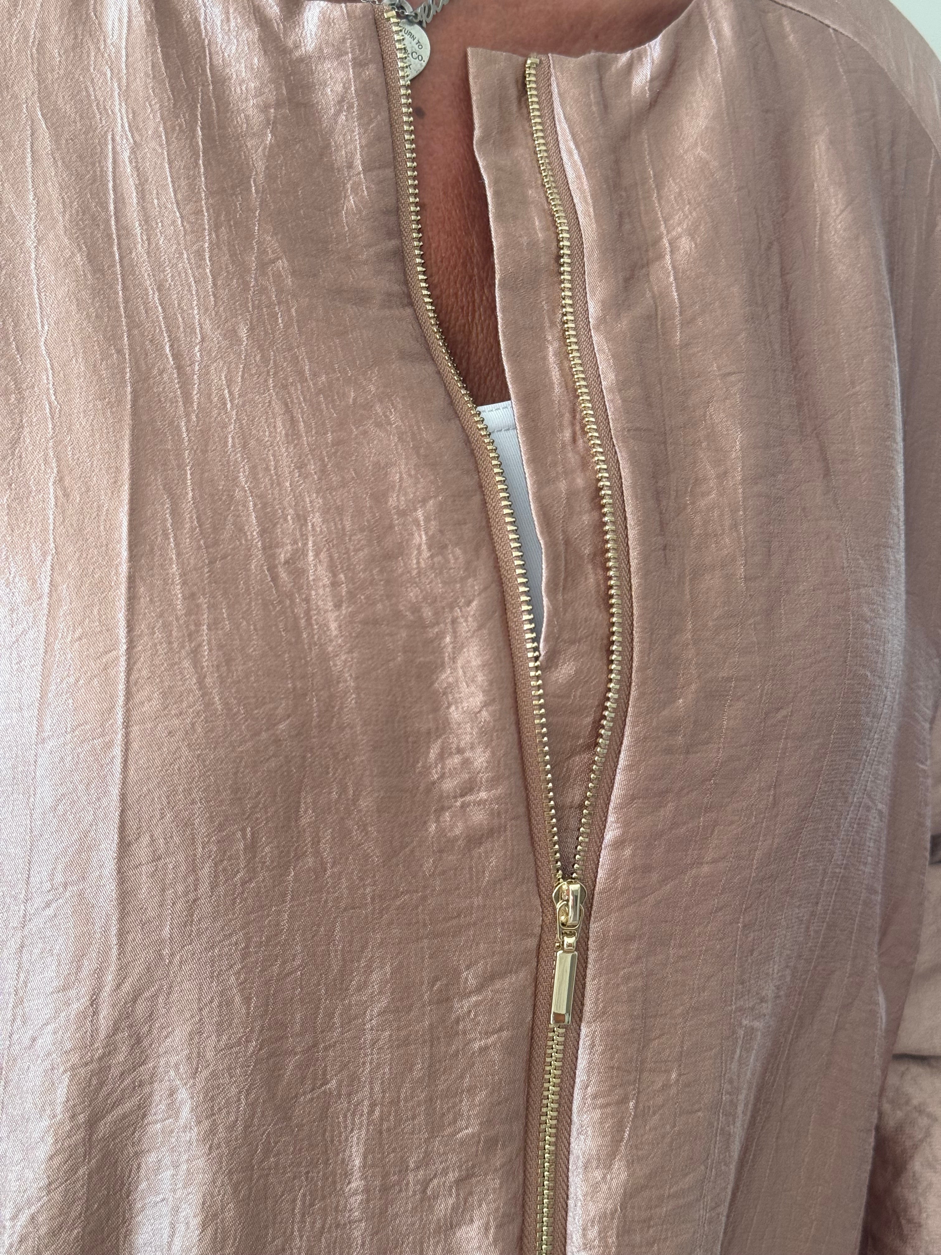 Pink Shimmer Zip Up Jacket