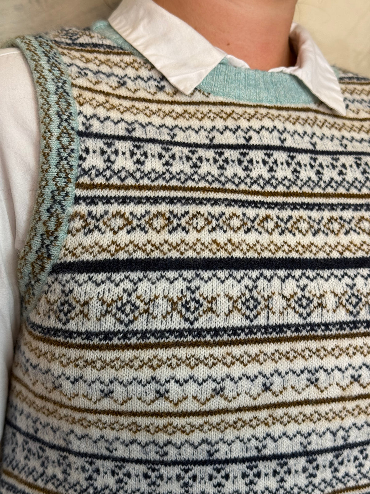 Sage Fair Isle Knit Vest