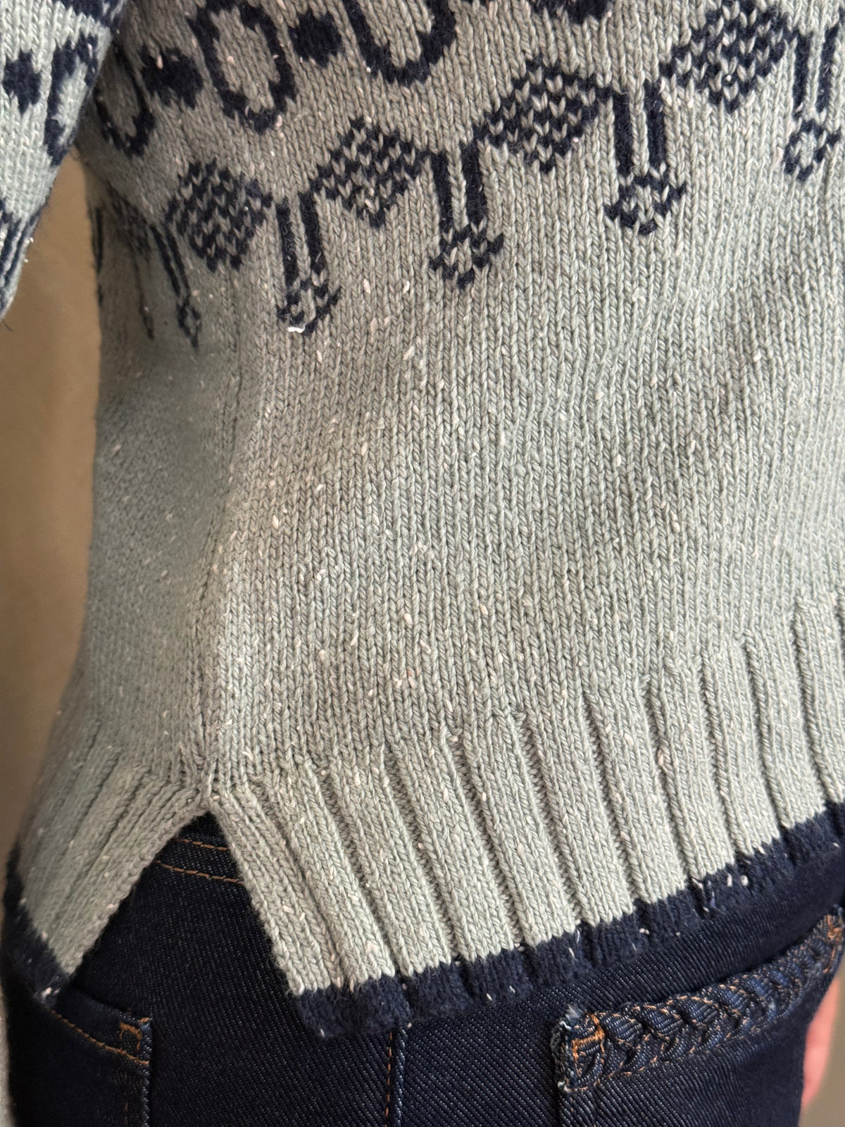 Sage Fair Isle Knitted Cardigan