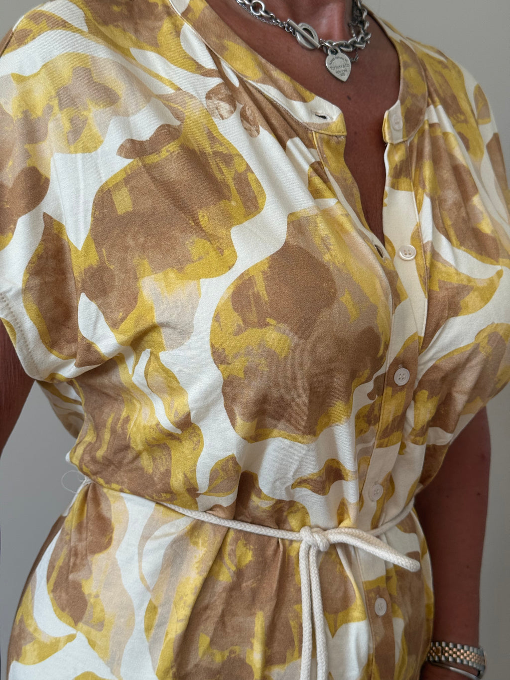 Yellow Floral Print Midi Dress