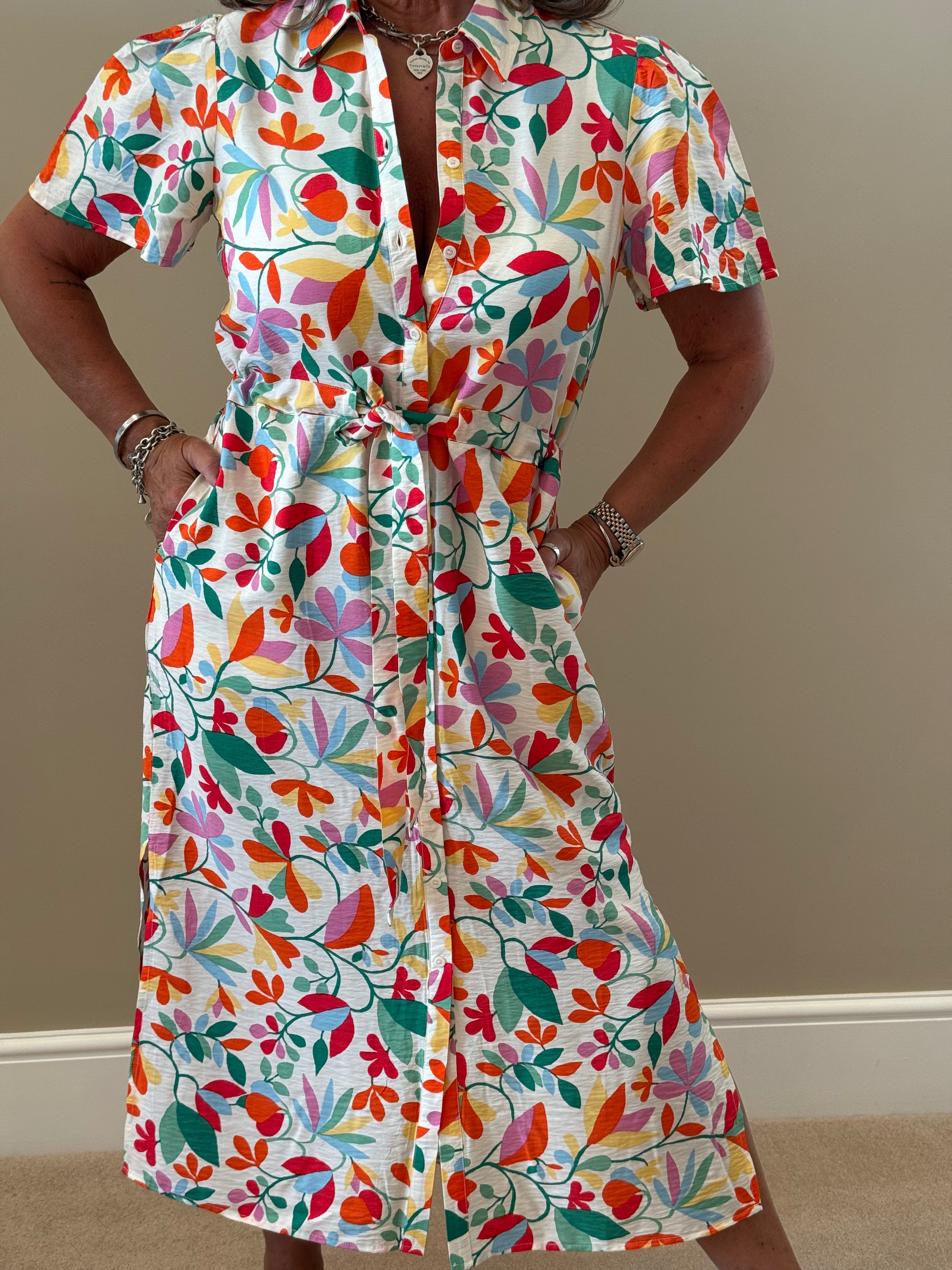Floral Abstract Pattern Dress